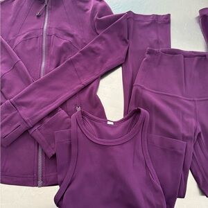 Lululemon 3 Piece Set - Dark Magenta - Excellent Condition! Size 2 / XS